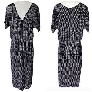 Anthropologie Tracy Reese Black Polka Dot Cold Shoulder Dress